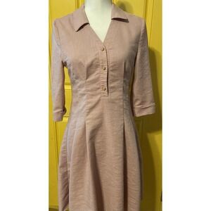 Visit In New York A Line Dress Size XS‎ 3/4 Sleeve Lined Rose Classic Feminine
